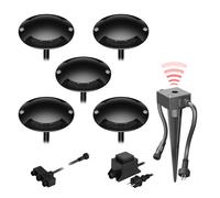 Lampe LED Bunda à poser au sol, 2 flammes, avec capteur crépusculaire, pour