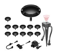 Lampe LED Bunda à poser au sol, 2 flammes, avec capteur crépusculaire, pour