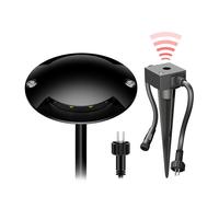 Lampe LED Bunda à poser au sol, 2 flammes, avec capteur crépusculaire, pour