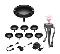 Lampe LED Bunda à poser au sol, 2 flammes, avec capteur crépusculaire, pour