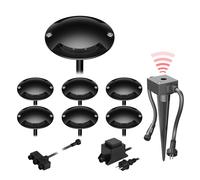 Lampe LED Bunda à poser au sol, 2 flammes, avec capteur crépusculaire, pour