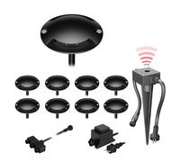 Lampe LED Bunda à poser au sol, 2 flammes, avec capteur crépusculaire, pour