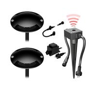 Lampe LED Bunda à poser au sol, 2 flammes, avec capteur crépusculaire, pour