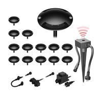 Lampe LED Bunda à poser au sol, 2 flammes, avec capteur crépusculaire, pour