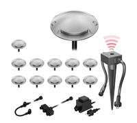 Lampe LED Bunda à poser au sol, 2 flammes, avec capteur crépusculaire, pour