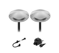 ledscom.de Lampadaire LED Bunda, 2 lampes, pour l'extérieur, passable, blanc chaud, lot de 2