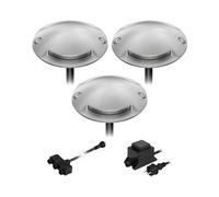 ledscom.de Lampe LED de sol en saillie Bunda, 2 flammes, pour l'extérieur, carrossable, blanc chaud, 3 pièces