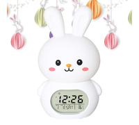 Lampe LED Bunny Light | Cute Easter Bunny Night Light | Cute Easter Bunny Clock | Nursery Bedroom Decor, Time Management Tool, Tap Control, Snooze Clock for Girls Boys