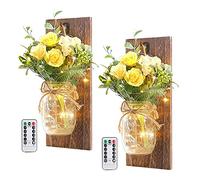 Lampe LED Can, Lampe de Jardin rétro, Applique Murale, pour Chambre à Coucher, Salle à Manger, Salon et Cour, Deux Paquets, avec télécommande