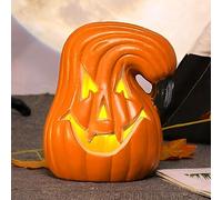 Lampe LED citrouille décorative d'Halloween - Lampe LED citrouille - Décoration d'Halloween - Bougies LED - Citrouille creuse - Fonctionne avec piles - Pour décoration d'Halloween, fête - Décoration