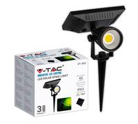 Lampe Led Cob Solaire 2W Ip65 Avec Capteur Crépusculaire 6400K V-Tac Vt-952