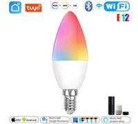 Lampe Led Connectée Tuya E12/E14 Rgbcw, 5w, Wifi, Bluetooth, Compatible Avec L'application Smart Life, Commande Vocale, Pour Google Home, Alexa
