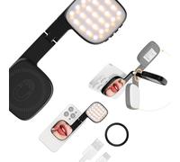 Lampe LED CRI pour autoportrait, 10 niveaux d'éclairage, noir | 3 températures de couleur modifiables et 10 niveaux de lumière pour smartphones, chargement USB et éclairage vidéo