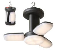 Lampe LED de camping Skandika Kvitnes - 6 modes d'éclairage, powerbank, pliable, rechargeable, cellule solaire, intensité variable