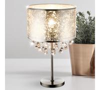 Lampe LED de Chambre Accumulateur Luminaire Feuille D'Argent Tissu Haut 56 CM