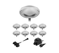 ledscom.de Lampadaire LED Bunda, 2 lampes, pour l'extérieur, passable, blanc chaud, jeu de 9 pièces