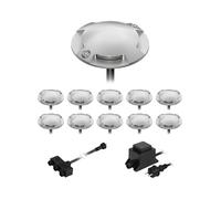 Lampe LED de sol Bunda à 4 flammes pour l'extérieur, carrossable, blanc chaud,