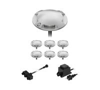 ledscom.de Lampadaire LED Bunda, 4 lampes, pour l'extérieur, passable, blanc froid, jeu de 7 pièces