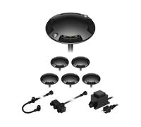 ledscom.de Lampe LED de sol en saillie Bunda, 4 flammes, pour l'extérieur, noir, carrossable, blanc chaud, 6 pièces