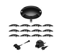 Lampe LED de sol Bunda noire à 2 flammes pour l'extérieur, carrossable