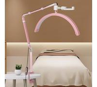 Lampe LED Demi-Lune pour Extension De Cils et Onglerie - Lampe Sur Pied Professionnelle pour Le Soin Des Yeux (Rose)