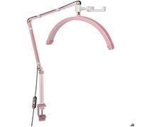 Lampe LED demi-lune - PZCC - Réglable à 360° - 3000K-6000K - 180 LED - IRC >90 - Support à pince - Rose