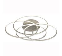 Lampe LED design anneaux mobiles plafonnier argent lampe de salon, alu, 55W 4650Lm blanc neutre, DxH 51,5x11,4 cm