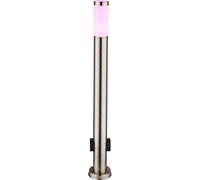Lampe LED d'extérieur sur pied en acier inoxydable Eclairage de jardin Distributeur de courant Prise DIMMER incl. TÉLÉCOMMANDE