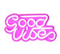 Lampe Tube Led Good Vibes Usb Rose