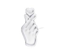 Lampe led effet néon mural coeur sur la main avec port USB -
