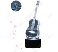 Lampe LED en forme de Guitare 3D - TD® - 7 couleurs - Acrylique - 1W - Design contemporain