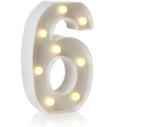 Lampe LED en forme de lettres de l'alphabet et chiffres pour décoration de maison, fête d'anniversaire, événement, veilleuse, 22 cm (6)