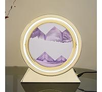 Lampe LED en Forme de Sablier 3D - 25,4 cm - Veilleuse Rotative en Sable Mouvant - Décoration de Table - 3 Couleurs - Intensité Variable - USB - Décoration d'Intérieur