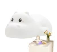 Lampe LED en forme d'hippopotame mignonne en silicone, lampe tactile rechargeable, veilleuse colorée pour tout-petits, décoration animale fantaisie, veilleuse animale, lampe hippopotame rechargeable