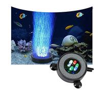 Lampe LED en pierre à air pour aquarium avec ventouse - Éclairage de fond coloré