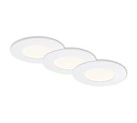 Lampe LED encastrable lot de 3 4000K Ø8,5cm 8W IP44 plastique blanc brillant