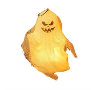 Lampe LED fantôme d'Halloween, fantôme blanc avec toile d'araignée, veilleuse LED, figurine effrayante, statue de festival, décoration de table, petite décoration pour cadeaux de fête d'Halloween
