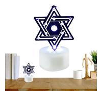 Lampe LED Hanoukka | Lampe De Bureau Hanoukka | Bougies Chauffe-plat Sans Flamme | Centres De Table Décoratifs Pour La Maison Et La Cuisine | Décorations Festives De Hanoukka Pour Une Lueur Chaleureus