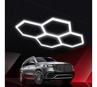 Lampe LED hexagone,plafonnier LED nid d'abeille,Lampe de Garage hexagonale,eclairage led garage,neon led garage,Plafonnier LED en Nid d'abeille,lampe atelier,tube led,reglette led garage,1 à 8 Trous a