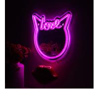 Lampe LED - HOME DECO FACTORY - Miroir LED Effet Néon - Rose
