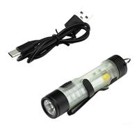 Lampe LED magnétique rechargeable avec fonction clip, plusieurs niveaux de luminosité pour chapeaux, équipements et surfaces métalliques pour utilisation en extérieur (blanc iceberg)