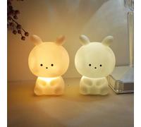 Lampe LED mignonne en forme de lapin chaud, lumière douce et confortable, petite et portable, convient pour la chambre à coucher, le salon, l'étude, la fête, comme veilleuse et cadeau de décoration de