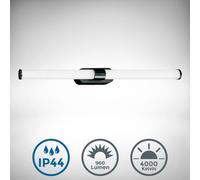 Lampe LED miroir salle de bain Spot mural applique noir IP44 blanc neutre 55cm [EEK: F]