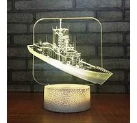 Lampe Led modèle de bateau de croisière, Veilleuse 3D pour Enfant Bébé, Lampe de Chevet USB Veilleuse Illusion pour Garçons Filles, 16 Couleurs Changeantes avec Télécommande pour Vacances, Anniversair