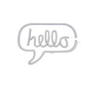 Lampe LED Murale Effet Néon "Hello" Blanc et Rose -