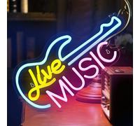 Lampe LED néon avec signe de guitare, lumière néon réglable pour décoration murale, chambre, lumières LED pour salles de concert, bars, clubs, fêtes, studios de répétition, salles de jeux