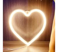 Lampe LED néon en forme de cœur, lampe néon en cœurs d'amour pour chambre rose de fille, lampe en forme de cœur alimentée par USB ou piles pour mariage, Saint-Valentin, fête des mères, décorations