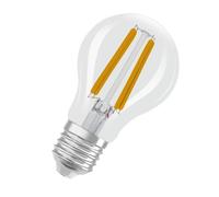 Osram de classe énergétique en forme d'ampouclassique, 3,8 W / 806 lm, EEK A, lumière blanc froid (4000 K), CRI 80, en verre transparent sans plomb, culot E27, IP20, diamètre 60 mm, dimmab.