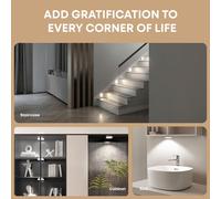 Lampe Led Placard Sous Meuble - 1200Mah 6500K Lumiere Armoire Cuisine Rechargeable Avec Detecteur De Mouvement Interieur Sans Fil - Veilleuse Pour Dressing Escalier 6 Pack