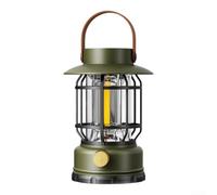 Lampe LED Portable 3 Modes Luminosité Réglable | Charge et USB, lumiÃ¨re chaude COB, 3 modes rÃ©glables, idÃ©al camping randonnÃ©e(Green L-47 11.5*11.5*16.5cm)